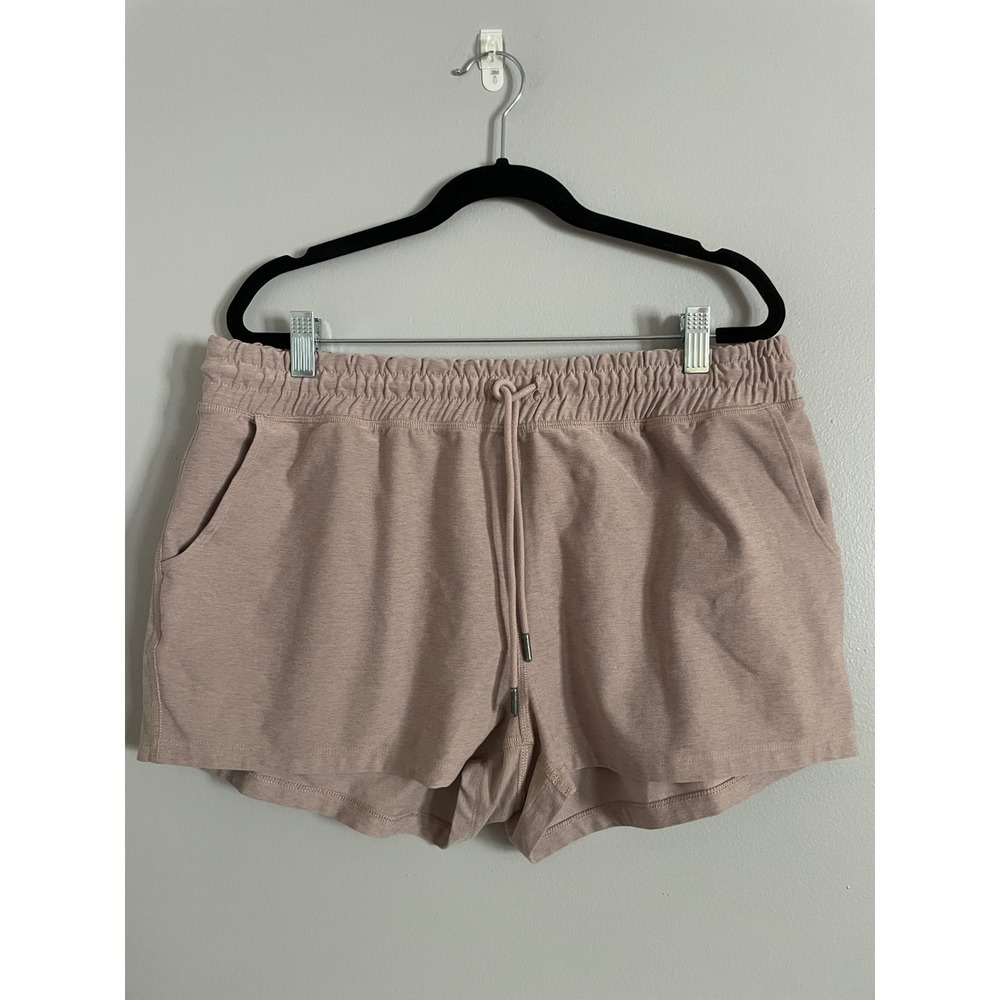Beyond Yoga Heather Rib Sleep Shorts Womens XL Pink Mauve Drawstring Loungewear